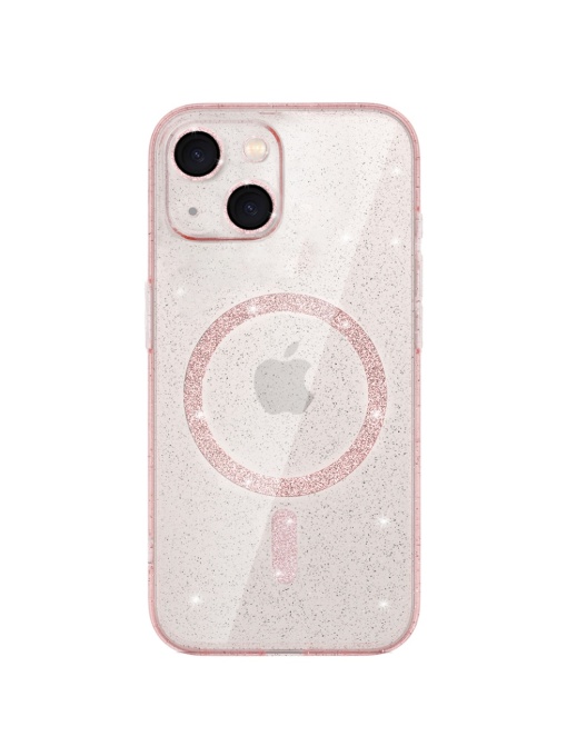 Розов гръб Gliter MagSafe за iPhone 15