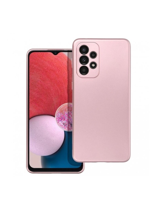 Розов Силиконов калъф с Металически Ефект Metallic Silicone за Samsung A13 4G