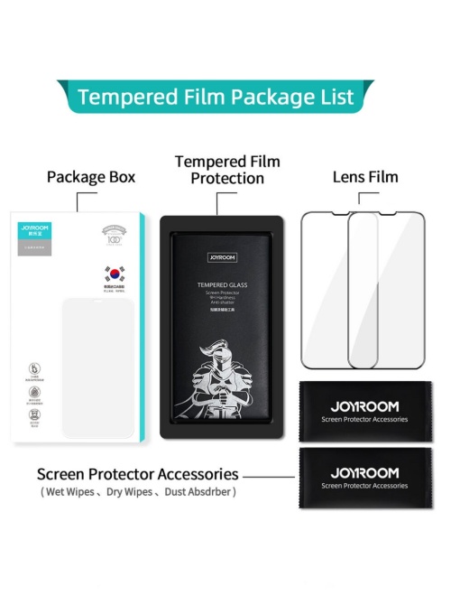 Стъклен закален протектор JOYROOM за iPhone 15 Pro с олеофобно покритие против отпечатъци