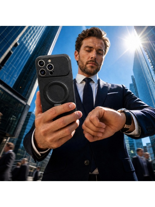 Черен Гръб "LUXGRIP Mag Case" за iPhone 16 - Img 3