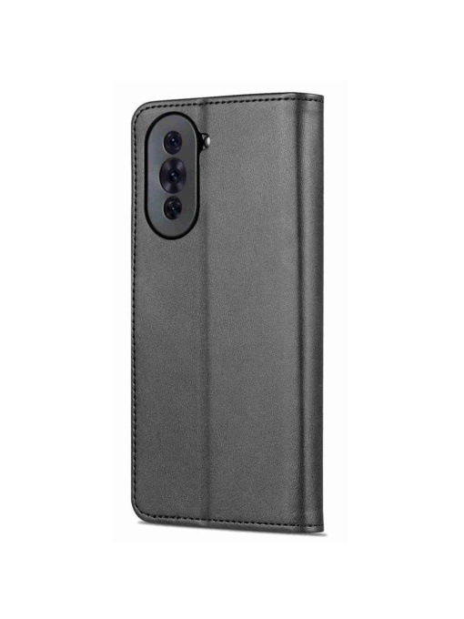 Черен кожен калъф тип тефтер за телефон Fancy 2 за Huawei Nova 10 със стилен и практичен дизайн