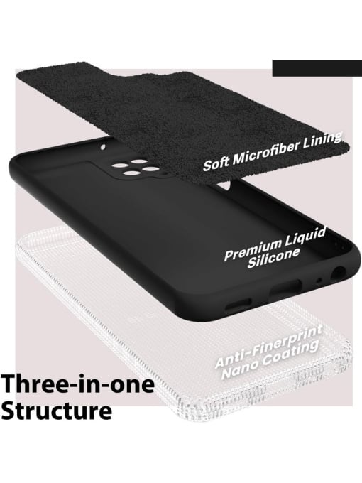 Черен Силиконов калъф POLY за Samsung A12