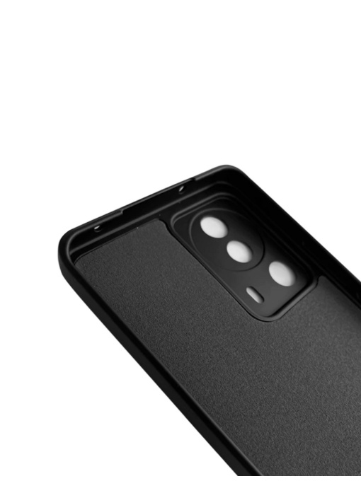 Черен силиконов гръб Poly с велур отвътре за Xiaomi 13 Lite