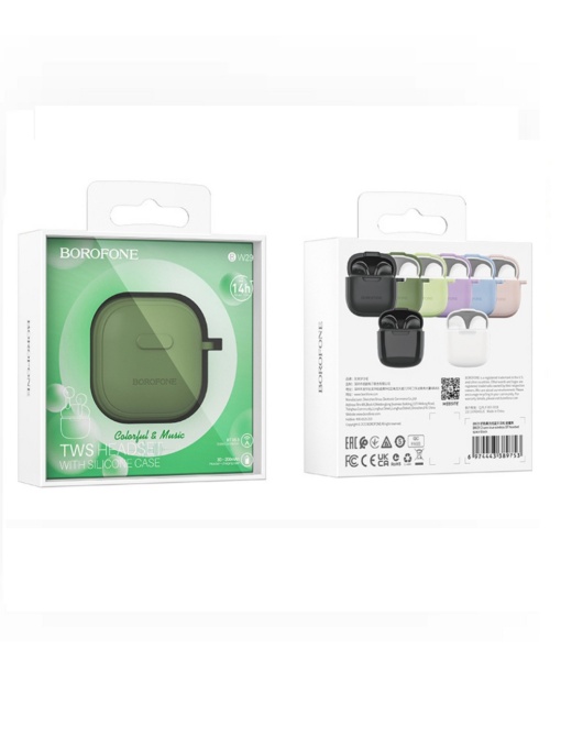 BOROFONE TWS BLUETOOTH Слушалки Зелен цвят със стабилна Bluetooth връзка
