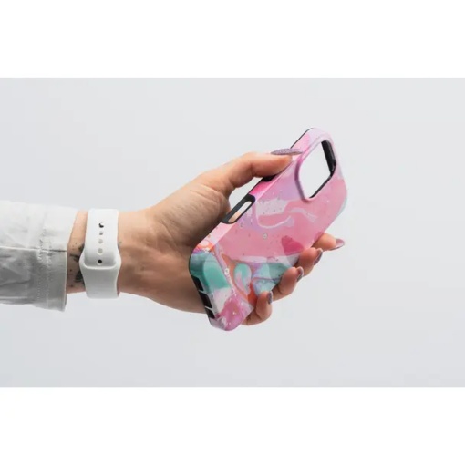 Case for iPhone 15 Forcell F-Protect Mirage compatible with Magsafe Military Drop-Test pink marble - Img 7