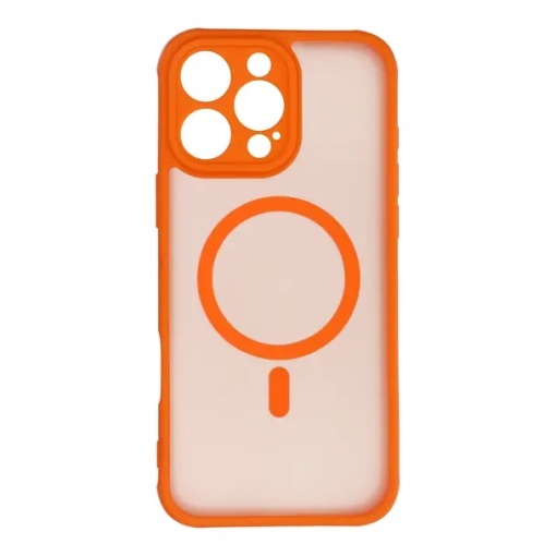 Case for iPhone 16 PRO MAX Full Matte Mag Cover compatible with MagSafe orange - Img 3