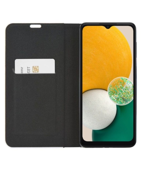 Kалъф тефтер черен CARBON WITH FRAME за Samsung A05s с магнитно затваряне