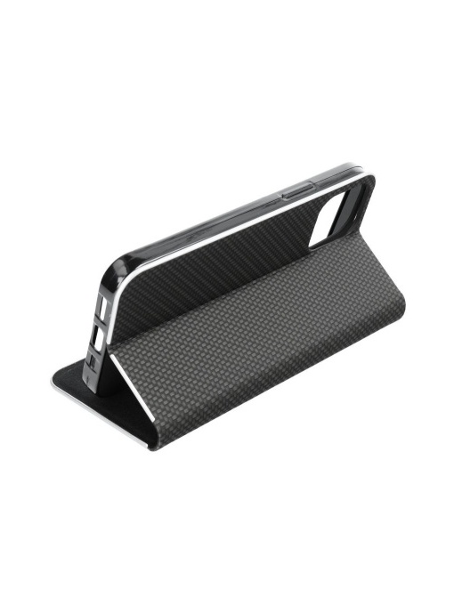 Kалъф тефтер черен CARBON WITH FRAME за Xiaomi Redmi Note 15 Pro Plus 5G с място за карти и банкноти