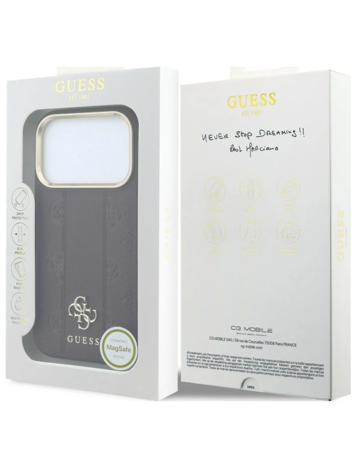 Original Guess Case за 17 Pro Max съвместим с MagSafe, burgundy - Img 8