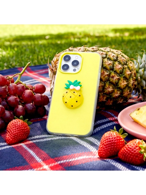 Жълт Гръб с 3Д Плодова Фигурка Fruit 2in1 за Samsung Galaxy A17 със защита от удари и надрасквания