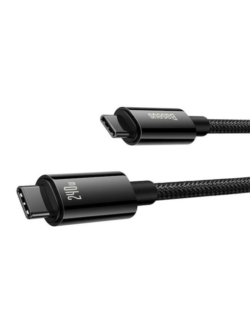 Кабел Baseus Tungsten USB C към USB C 240W 1 m черен съвместим с много устройства