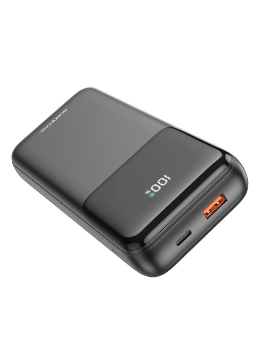 Преносима батерия BOROFONE 20000MAH BJ22A USB PD QC 3 0 22 5W с кабел TYPE C и кабел Lightning със здрава оплетка