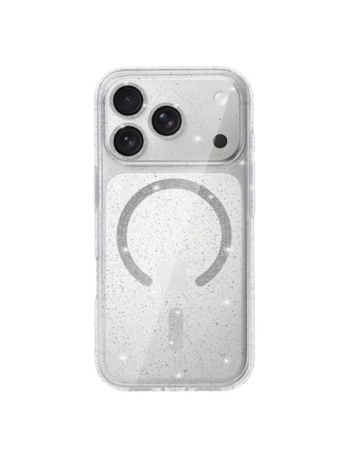 Прозрачен гръб с вграден протектор на задните камери Gliter MagSafe за iPhone 17 Pro Max за защита на дисплея от удар