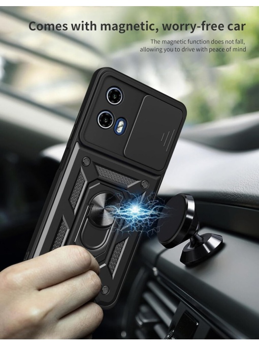 Противоударен черен калъф Camera Cover за Moto G35