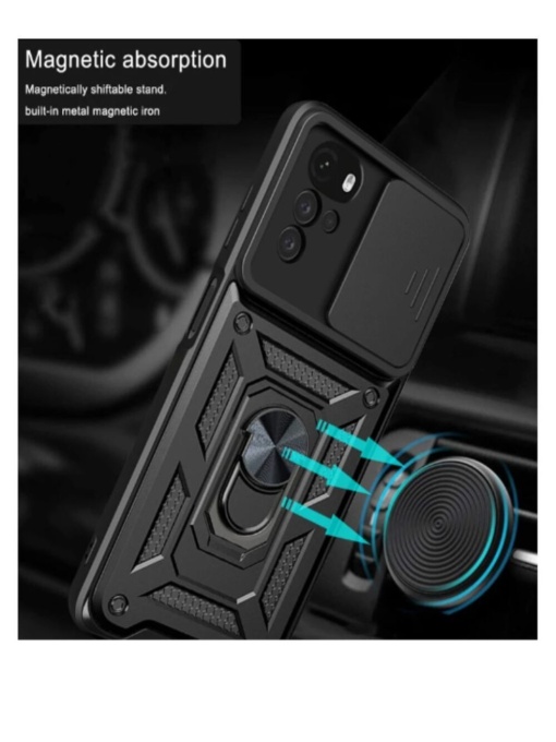 Противоударен черен гръб Camera Cover за Motorola Moto G22 със защита от удари и надрасквания