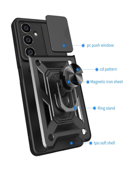 Противоударен черен кейс Camera Cover за Samsung A14