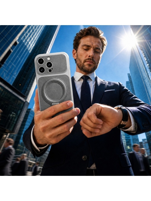 Сив Гръб "LUXGRIP Mag Case" за iPhone 17 Pro Max - Img 3