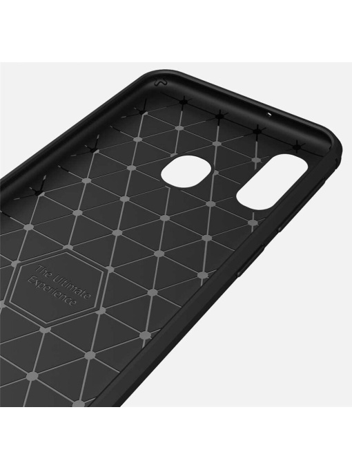 Силикон гръб Carbon за Samsung A20e със защита от удари и надрасквания