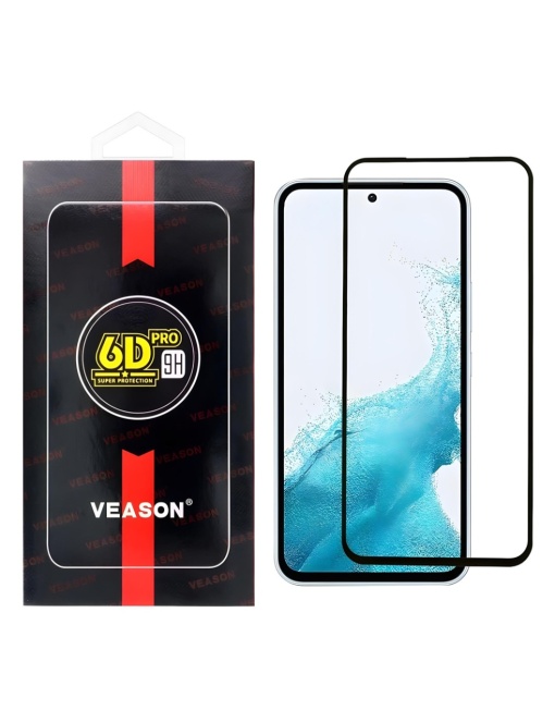 Стъклен противоударен протектор VEASON 6D Full Glue за Samsung Galaxy A56 с олеофобно покритие против отпечатъци