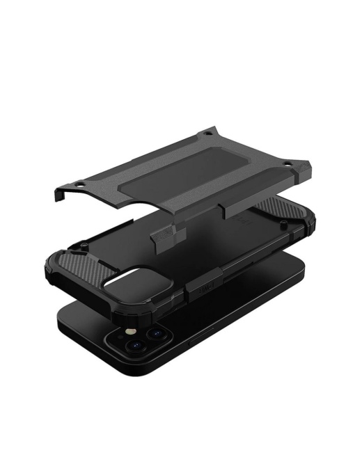 Удароустойчив черен калъф Bronya за Samsung A41 със защита от удари и надрасквания