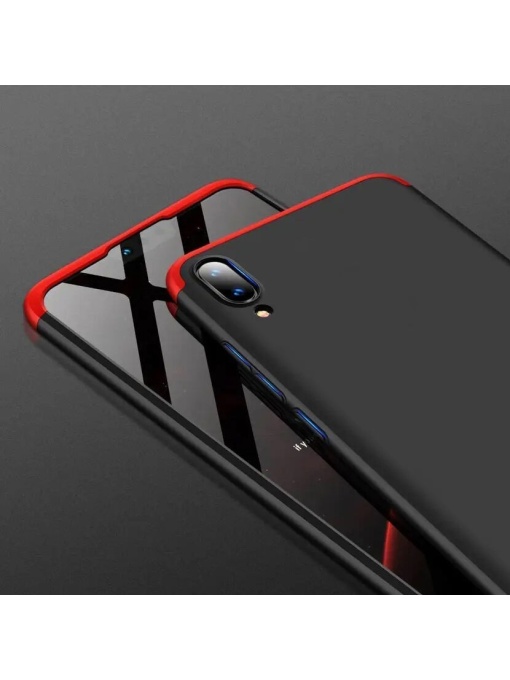 Червен Обгръщащ Пластмасов калъф от 3 части за Samsung Galaxy A40