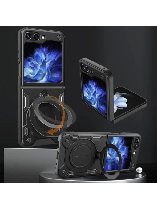 Черен Гръб Ring Silicone Venus за Samsung Galaxy Z Flip 6