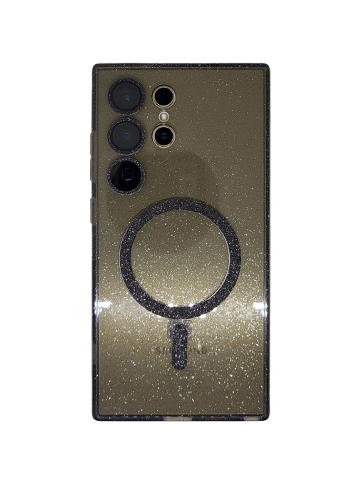 Черен калъф с вграден протектор на задните камери Gliter MagSafe за Samsung S23 Ultra с олеофобно покритие против отпечатъци