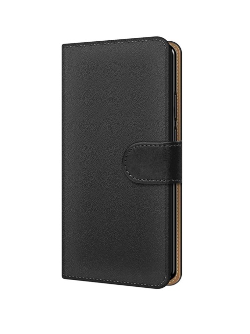 Черен кожен калъф тип тефтер за телефон Fancy за Xiaomi 13 Pro с място за карти и банкноти