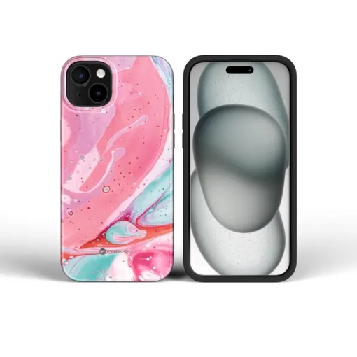 Case for iPhone 15 Forcell F-Protect Mirage compatible with Magsafe Military Drop-Test pink marble - Img 4