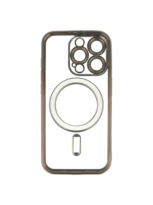 Electro Mag гръб с вграден протектор за камерата и титаниево сив кант за iPhone 16 Pro Max с 9H твърдост против драскотини