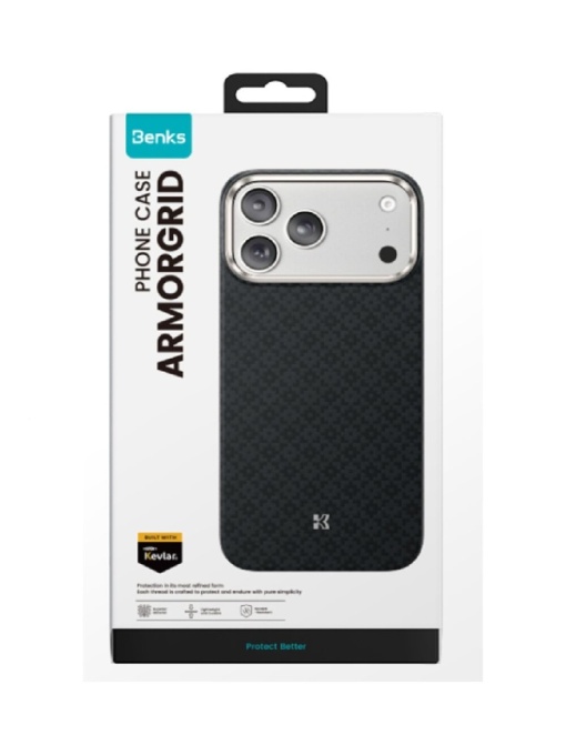 Kevlar Benks Case MagSafe за iPhone 17 black с прецизни изрязвания за камера и бутони