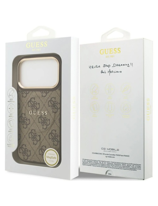 Original Guess Case за 17 Pro Max съвместим с MagSafe, brown - Img 8