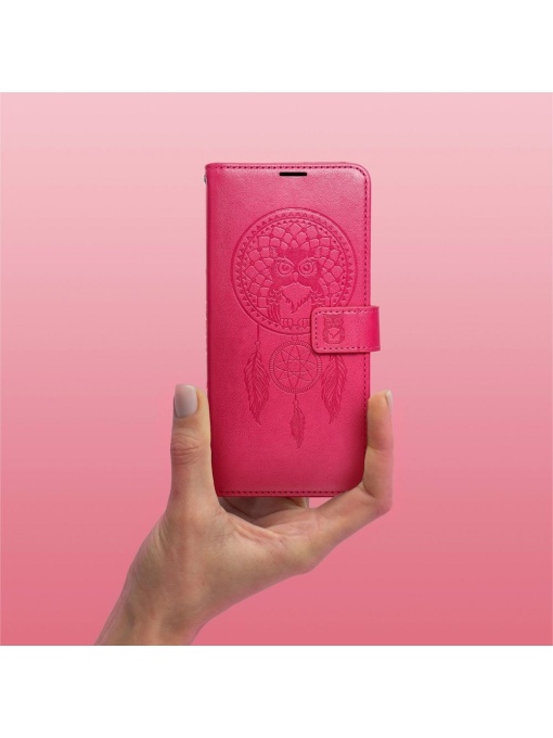 Дамски калъф тефтер MEZZO червен за Samsung A14 удобен за ежедневие