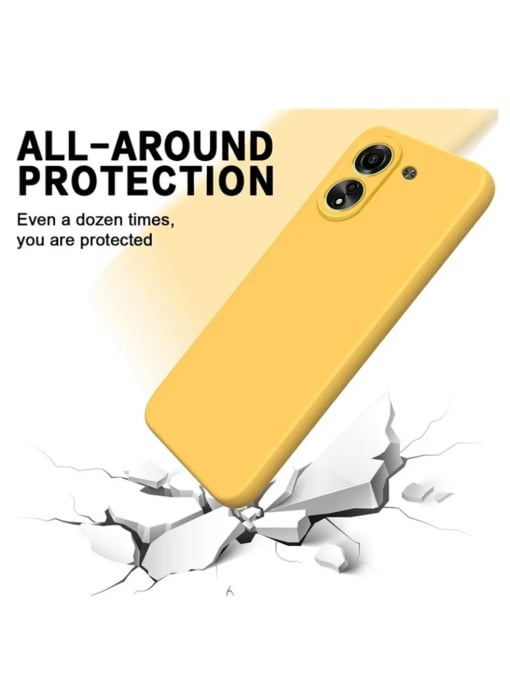 Жълт силиконов кейс Poly с велур отвътре за Xiaomi Redmi 13C