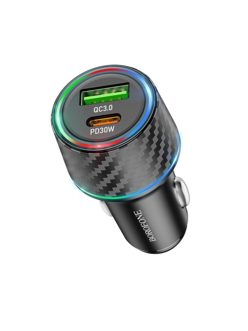 Зарядно устройство за кола BOROFONE BZ21 BRILLIANT USB TYPE C QC 3 0 PD 48W BLACK от GSMprotect.bg
