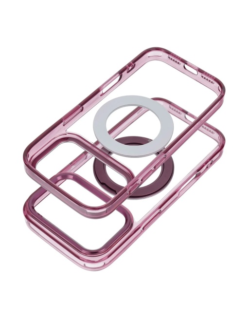 Кейс Frame Circle Stand за iPhone 18 Pro Max, съвместим с MagSafe – вишна - Img 2