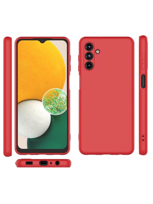 Нежен Червен кейс за телефон с велур Poly за Samsung A13 5G