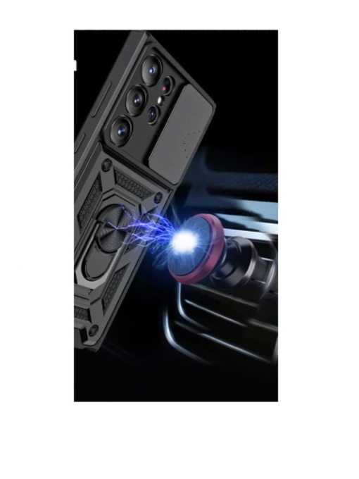 Противоударен черен гръб Camera Cover за Samsung S23 Ultra