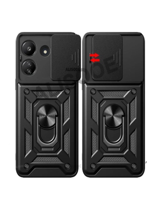 Противоударен черен калъф Camera Cover за Xiaomi Redmi 13C със защита от удари и надрасквания