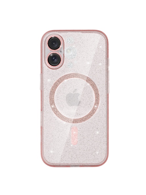 Розов гръб Gliter MagSafe за iPhone 16