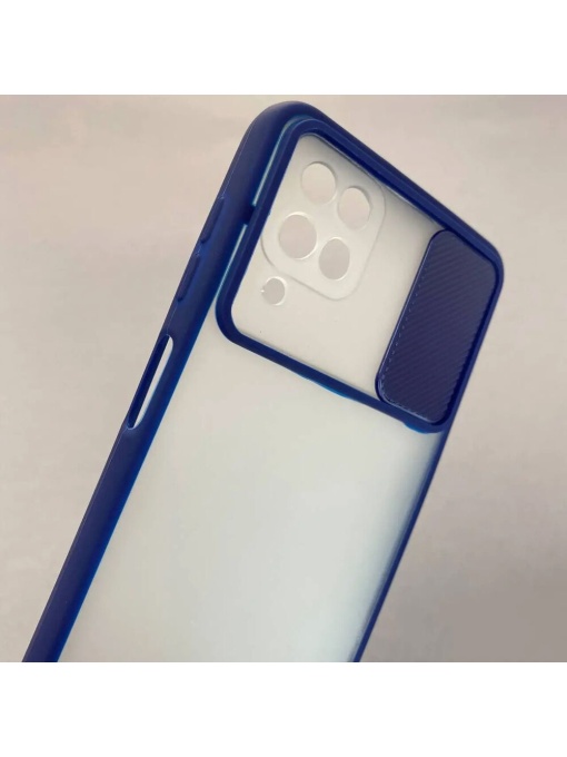 Син кейс Camera Cover за Samsung A12 със защита от удари и надрасквания
