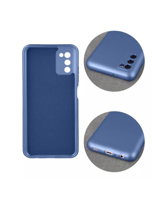 Син Силиконов кейс с Металически Ефект Metallic Silicone за Samsung A03s