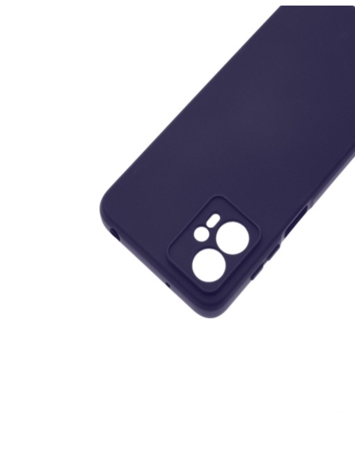 Тъмно син силиконов калъф Poly с велур отвътре за Motorola G13 G23 със защита от удари и надрасквания