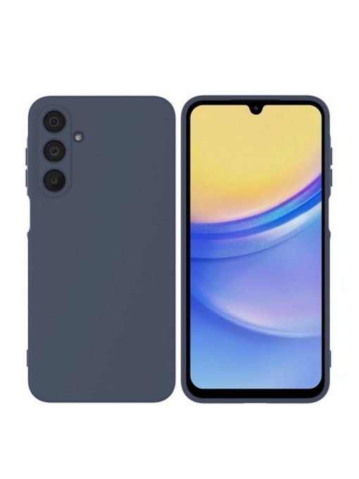 Тъмно син силиконов кейс Poly с велур отвътре за Samsung A16