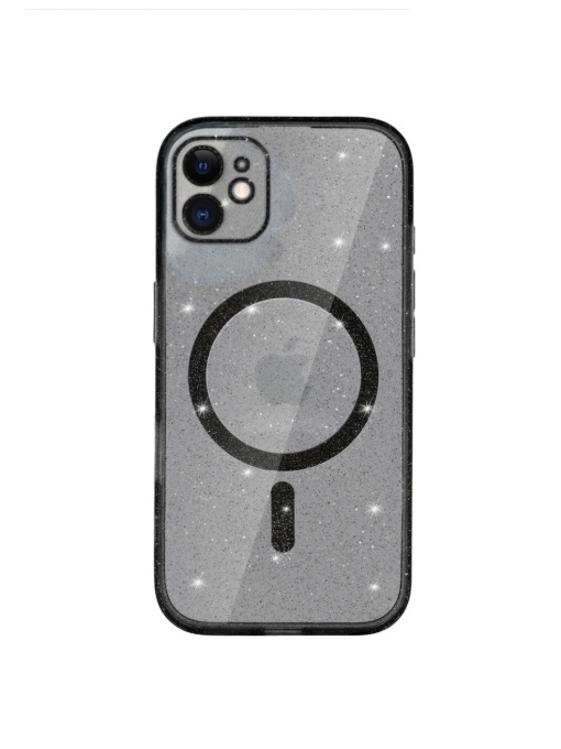 Черен кейс Gliter MagSafe за iPhone 11