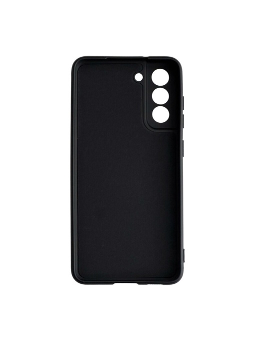 Черен силиконов гръб Poly с велур отвътре за Samsung S21 FE