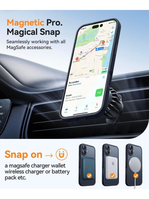 Черен Mag Safe с предпазно стъкло на камерата за iPhone 17