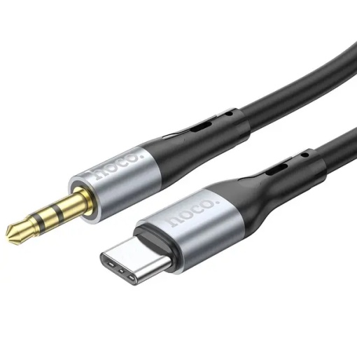 Cable AUX Jack 3,5 mm to USB C Hoco 1 m UPA22 black - Img 2