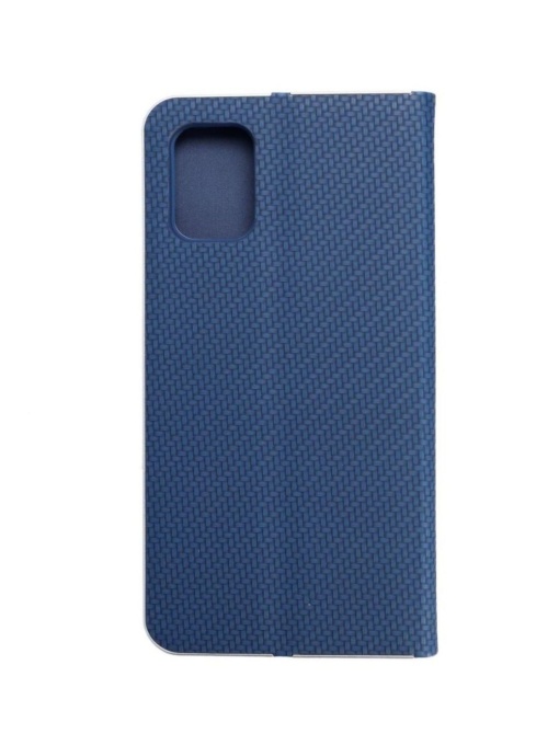 Kалъф тефтер син CARBON WITH FRAME за Samsung A51 с място за карти и банкноти