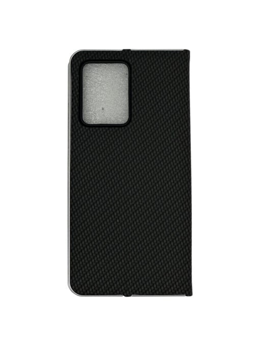 Kалъф тефтер черен CARBON WITH FRAME за Xiaomi Redmi Note 12 Pro за защита на дисплея и гърба